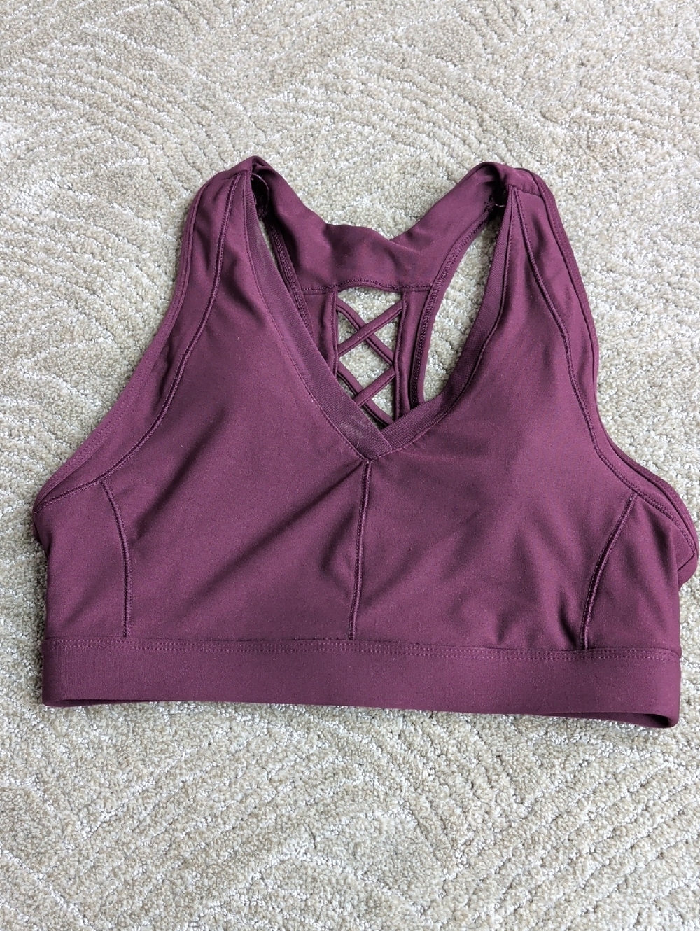 Avia Plum Crisscross Racerback Sports Bra